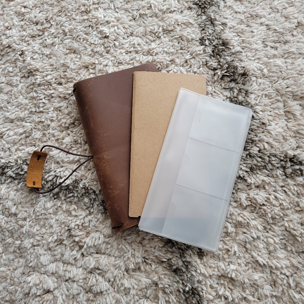 Traveler's Notebook cover w/ inserts and accessories